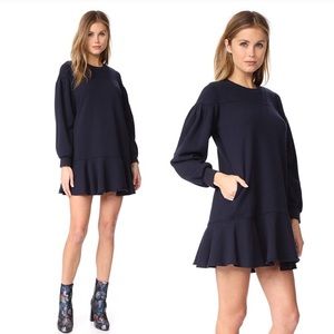 Rebecca Taylor flounce pockets sweatshirt dress